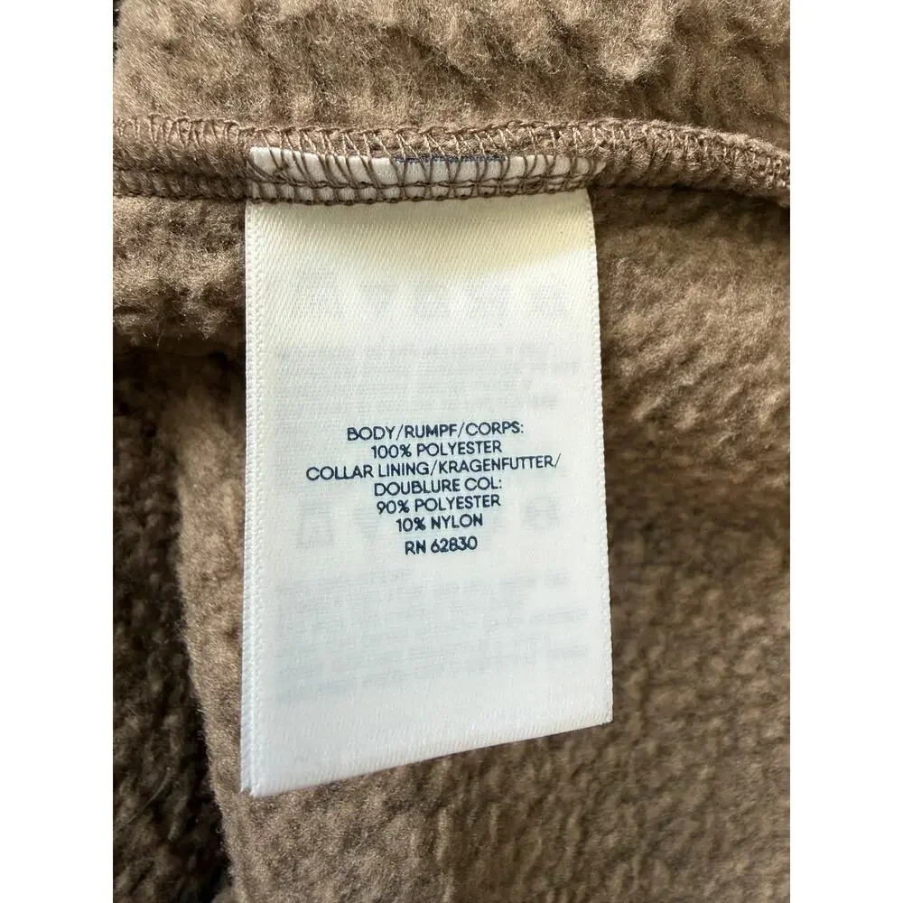 NEW Lands’ End Mens Large 1/4 Zip Fleece Brown Pullover Quarter Zip Sweater - Picture 4 of 9